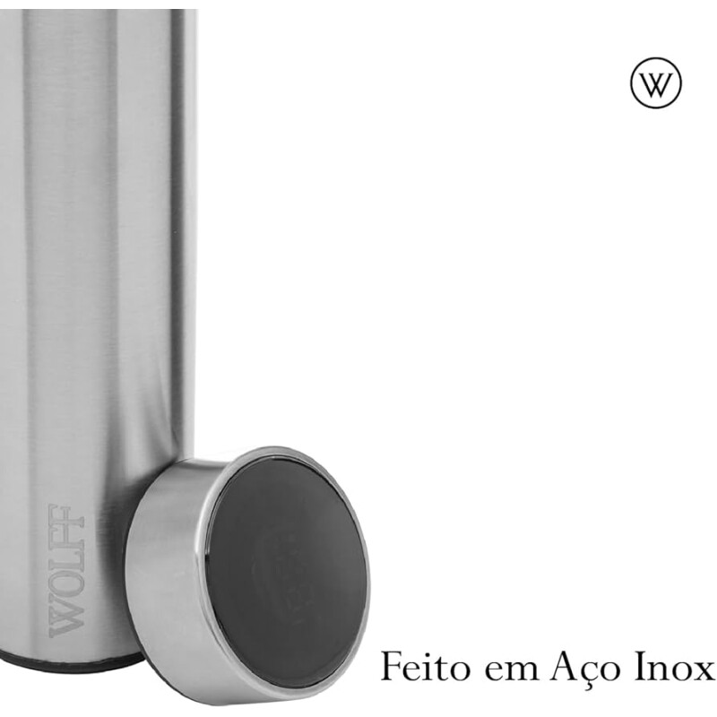 WOLFF Garrafa Térmica de Aço Inox com Termômetro em LED 500ml