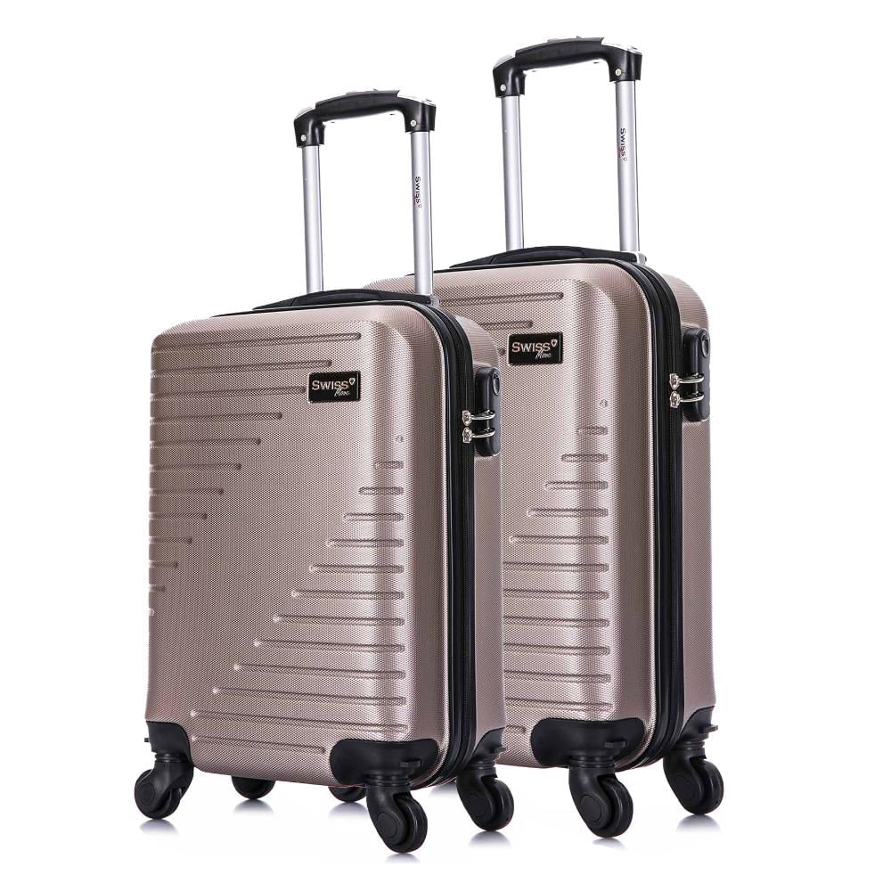 Conjunto Mala de Viagem PP e P Chicago Swiss Move Champagne