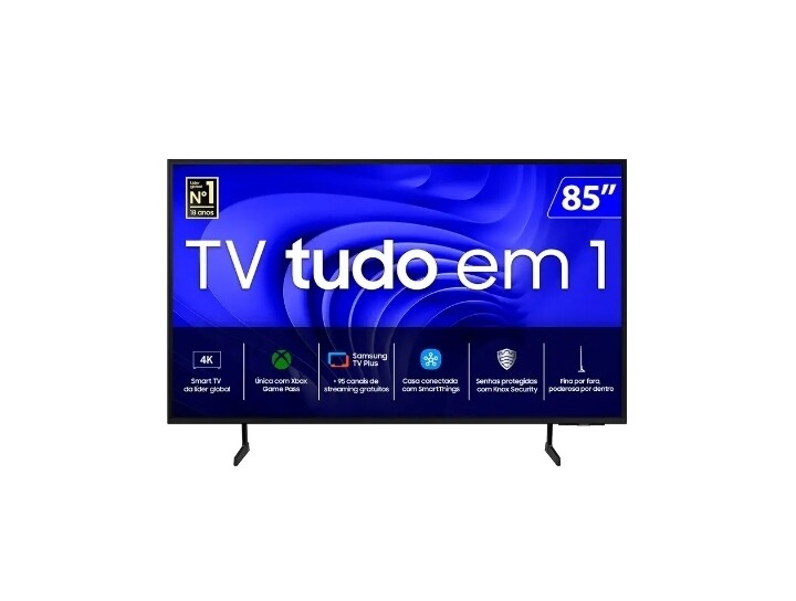 Smart TV Samsung LED 85 4K Wi-Fi Tizen Comando de Voz UN85DU8000GXZD