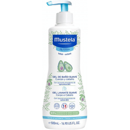 Gel Lavante Sabonete Líquido Hipoalergênico Corpo e Cabelo Mustela Bebê Azul 500Ml