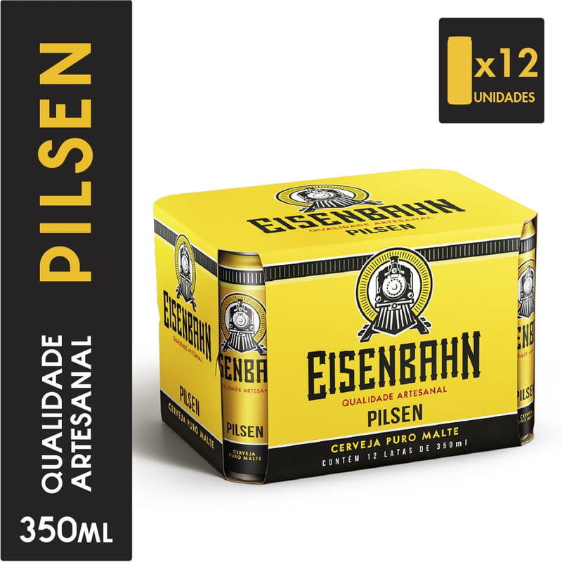 Cerveja Pilsen Puro Malte Eisenbahn Pack com 12 Unidades 350ml Cada