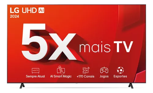 Smart TV 86" Ultra HD 4K LG LCD com Processador a5 Ger7 AI - 86UT8050PSA