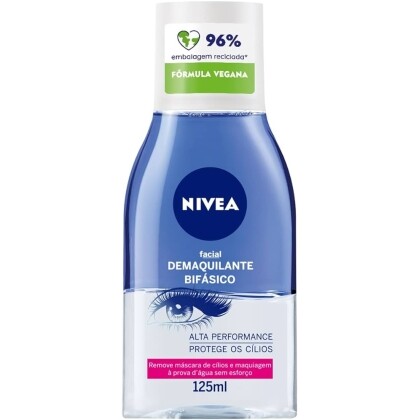 NIVEA Demaquilante Facial Bifásico 125ml - Composto com Óleo de Girassol retira até a maquiagem à prova dágua al