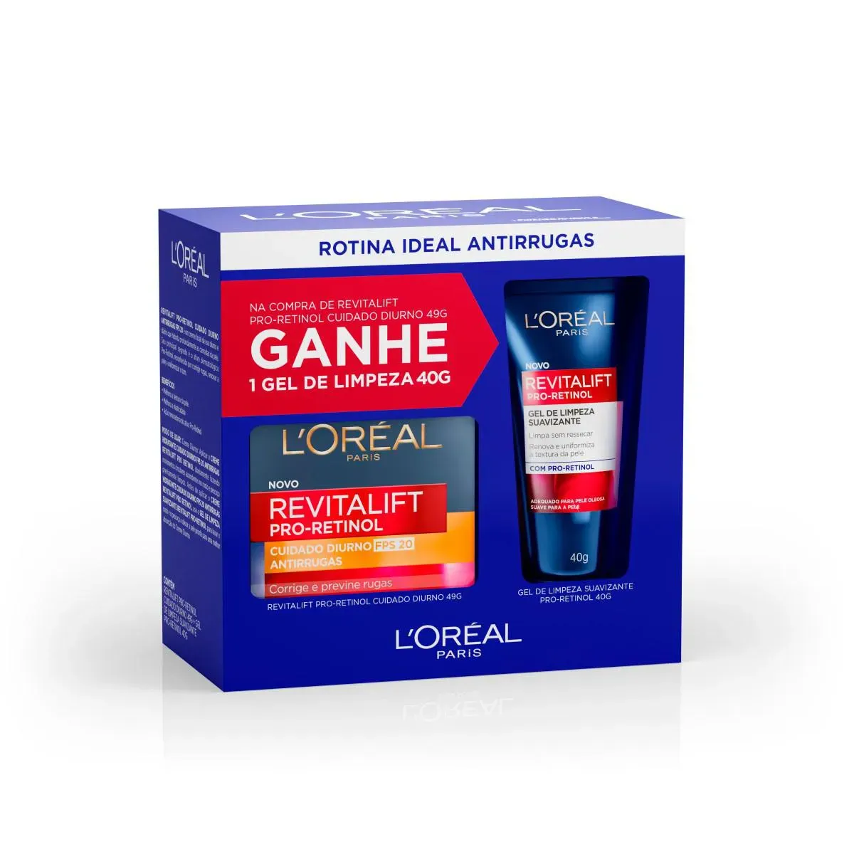 Kit Hidratante 49g + Gel de Limpeza 40g - L’Oréal Paris Revitalift Pro-Retinol