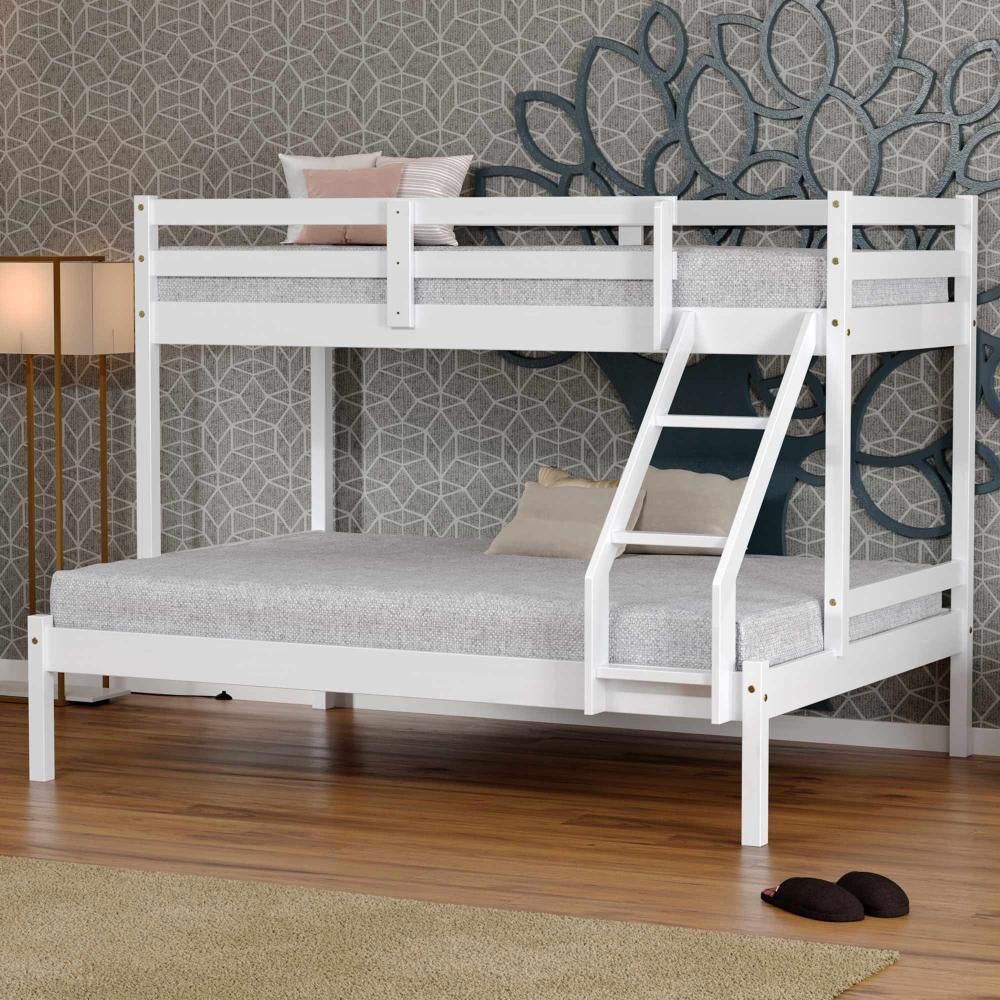 Beliche Com Cama Casal Slim Rb Madeira Maciça Branco Housin