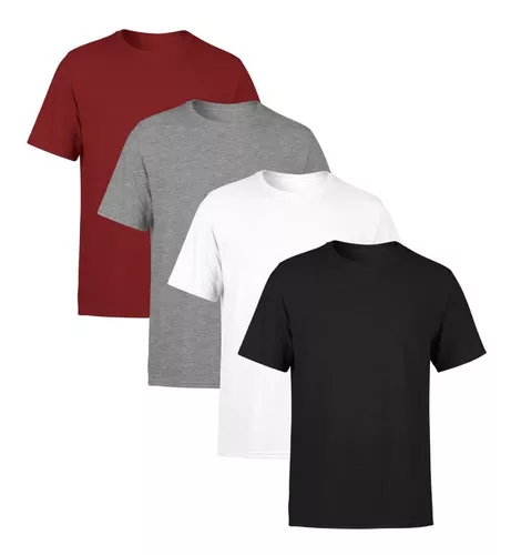 Kit 4 Camisetas Masculina Lisa Premium 100% Algodão