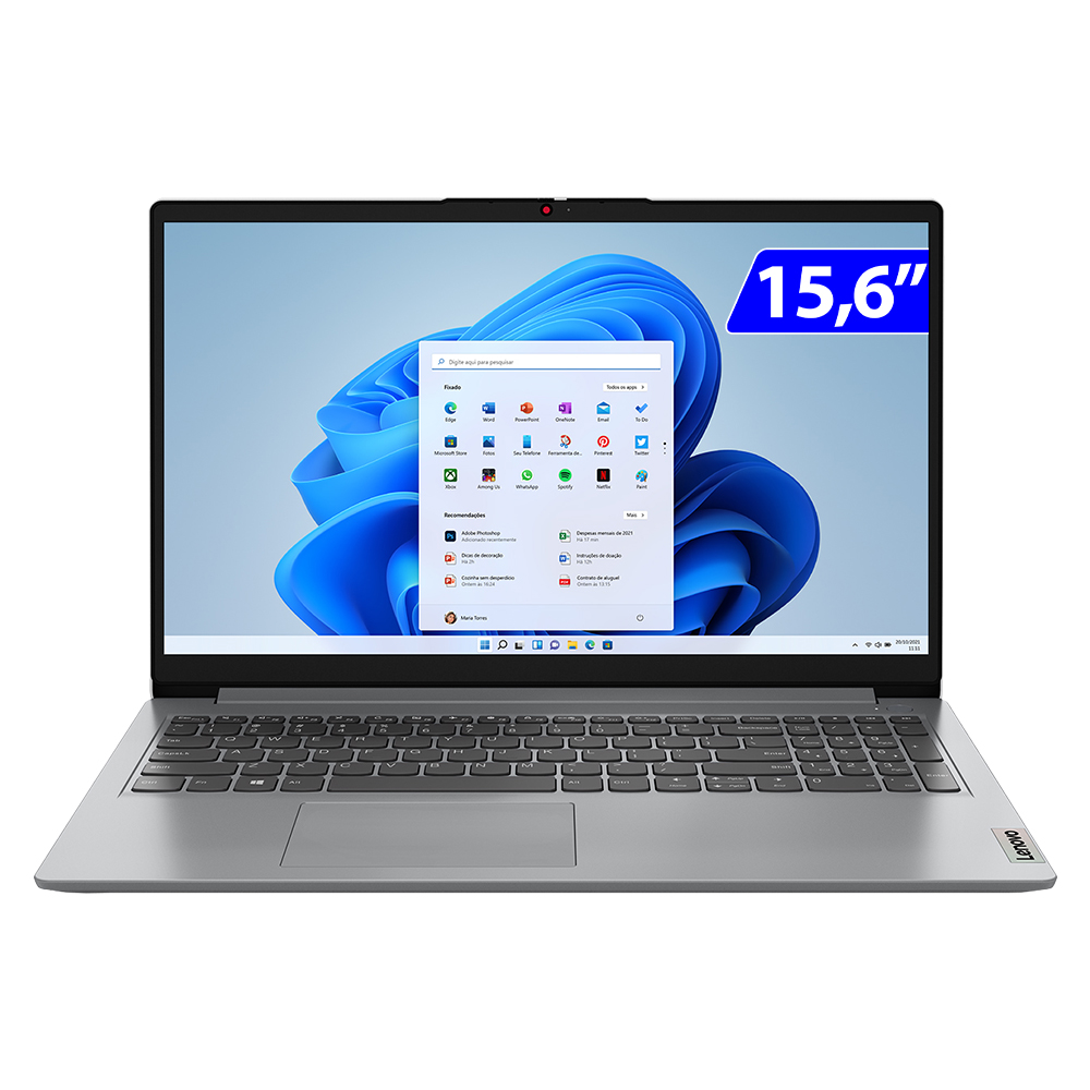 Notebook Lenovo Ideapad 1 I3 W11 4Gb 256Gb Ssd 15.6" 82Vy000tbr - Cinza - Bivolt