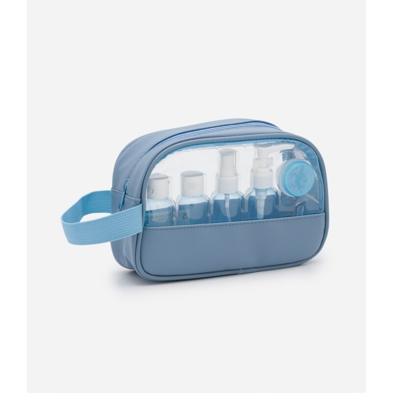 Kit Viagem com Nécessaire e Frascos Azul