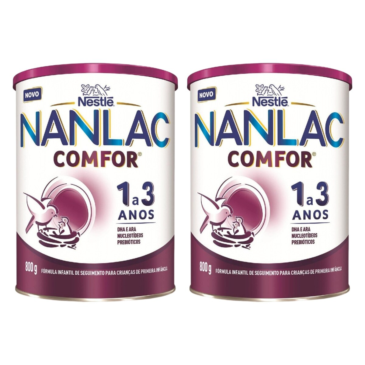 Kit 2 Unidades Fórmula Infantil Nanlac Comfor 1 a 3 800g