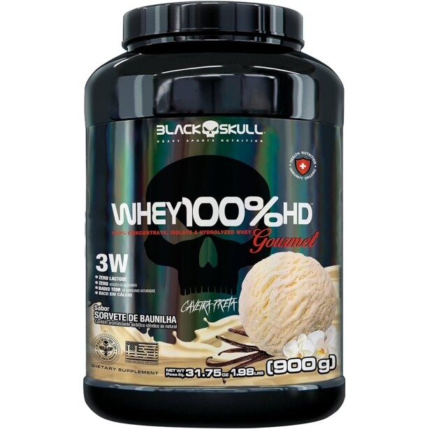 Whey Protein 3 HD Black Skull Baunilha - 900g