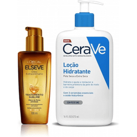 Kit Hidratante CeraVe + Óleo Extraordinário Elseve