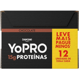 YoPRO Bebida Láctea UHT Chocolate 15g de proteínas 250ml - 12 unidades