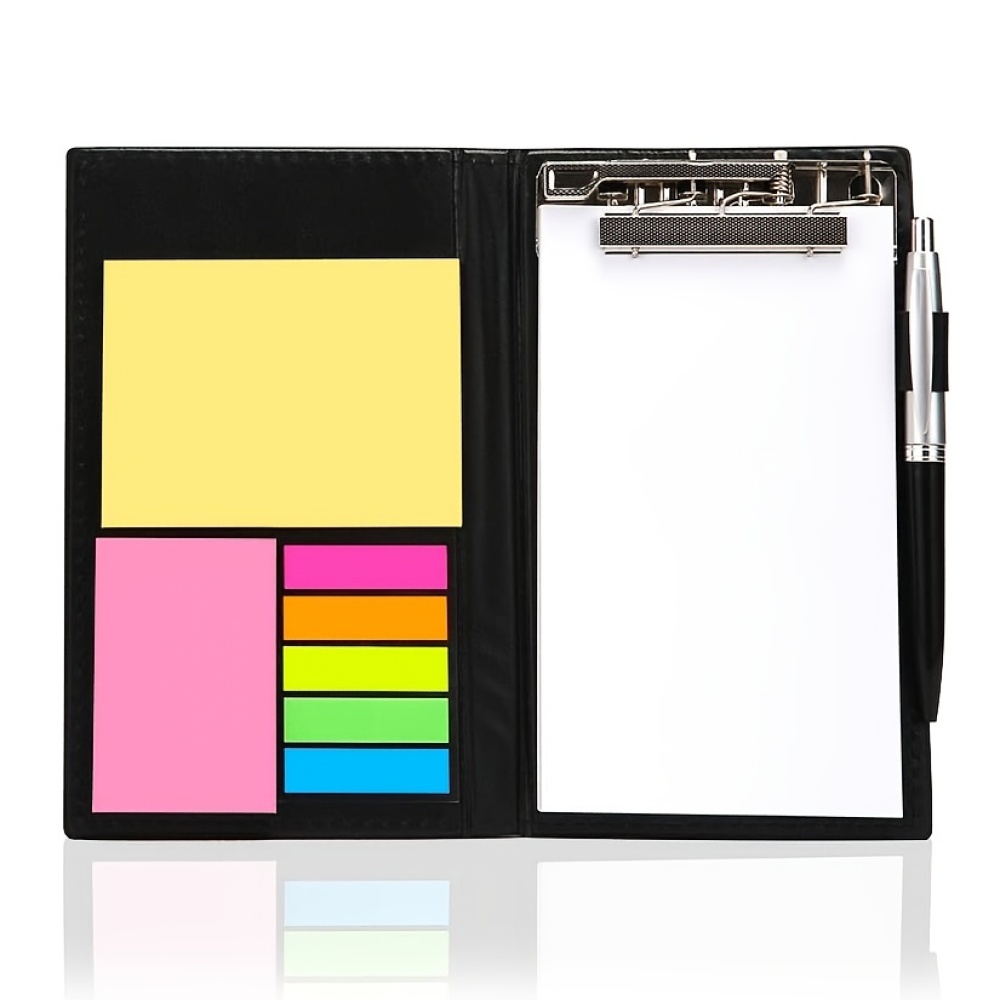 Bloco de Notas Revestido em Couro com Stickers