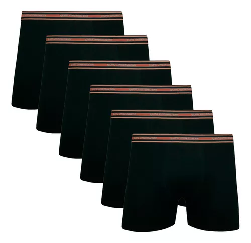 Kit Com 6 Cuecas Boxer Adulto Algodão Lupo