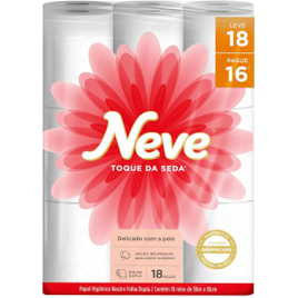 Papel Higiênico Neve Toque de Seda Folha Dupla 30m - 18 Unidades