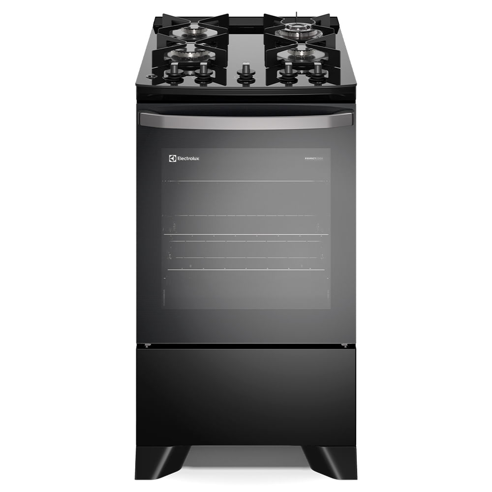 [R$250 DE CASHBACK ELECTROLUX] Fogão de Piso Electrolux de 04 Bocas Efficient com PerfectCook Preto - FE4GP