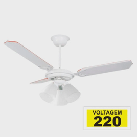 Ventilador De Teto Il-39 3 Tulipas E-27 3 Pas Reversiveis (Branco / Mogno) 220v Branco