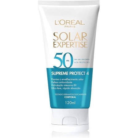 Protetor Solar Corporal L'Oréal Paris Solar Expertise FPS 50 120ml - Previne o Envelhecimento Solar Textura Ultra-leve