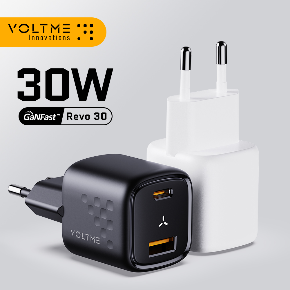 [R$28,58 Moedas/ Taxa Inclusa] Voltme usb c carregador rápido 30w Carregador portátil de porta dupla com Cabo 60w 1 metro