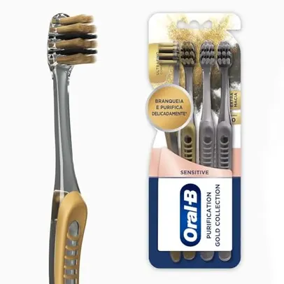 (Amazon Prime) Escova Dental Oral-B Purification Gold Collection - 4 unidades (Esta oferta é exclusiva para membros do Amazon Prime.)