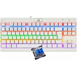 Teclado Mecânico Redragon K568W-R (PT-BLUE) Rainbow Switch Branco Lunar White