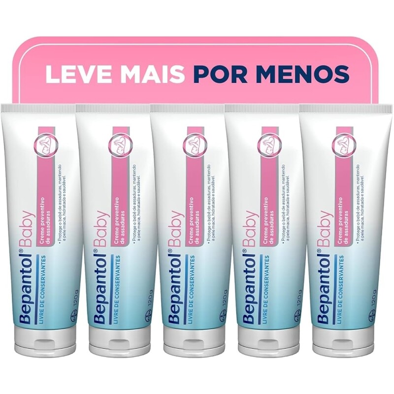 Bepantol Baby Kit Pomada Assadura Bebe Ideal para Prevenção de Assaduras Leve 5 Pague 4 120g