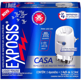 Repelente Elétrico Líquido para Tomada + Refil 329ml - Exposis Casa