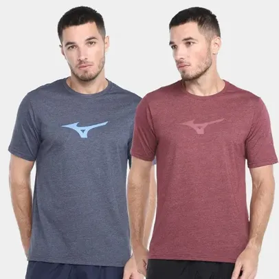 Kit com 2 Camisetas Mizuno Lifestile Masculino - R$35 cada [Tam.: M G GG ]