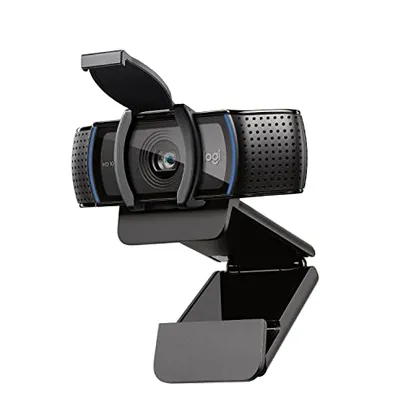 Webcam Full HD Logitech C920s com Microfone Embutido e Proteção de Privacidade para Chamadas e Gravações em Video Widescreen 1080p