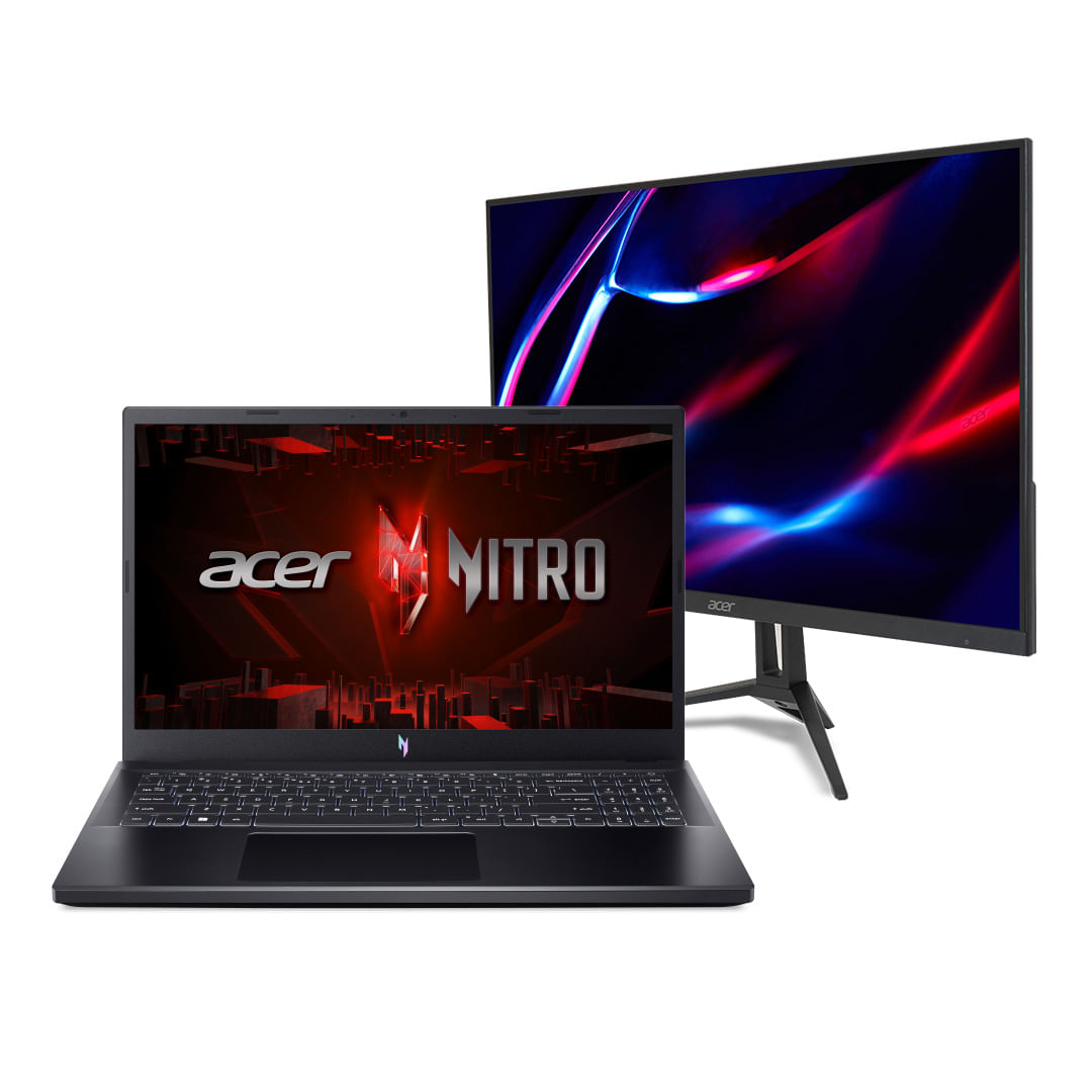 (APP) Kit Gamer Acer Notebook Nitro i5 13420H 3050 8gb 512 gb + Monitor Nitro 23.8 + Mouse Gamer