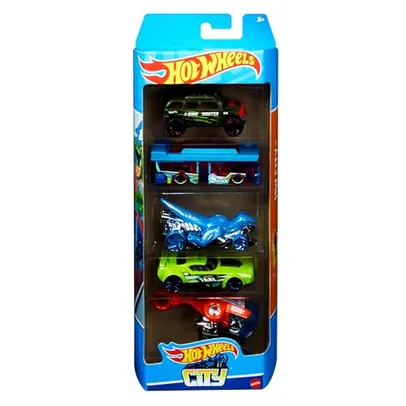 Pacote 5 Carros Sortidos, Hot Wheels, Mattel, Multicor