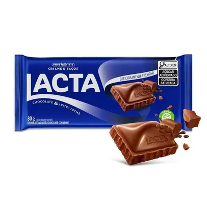 [APP/Leve 3 / Cada R$ 3,66] Barra de Chocolate Lacta Diversos sabores