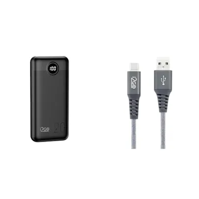 Carregador Portátil Ultra Rápido 20000mAh + Cabo USB para C Chumbo