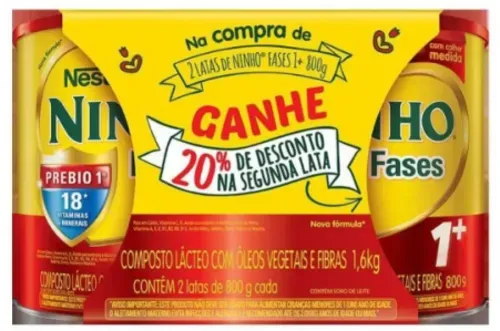 [REGIONAL]Fórmula Infantil Ninho Fases 1+ 800g - 2 Unidades