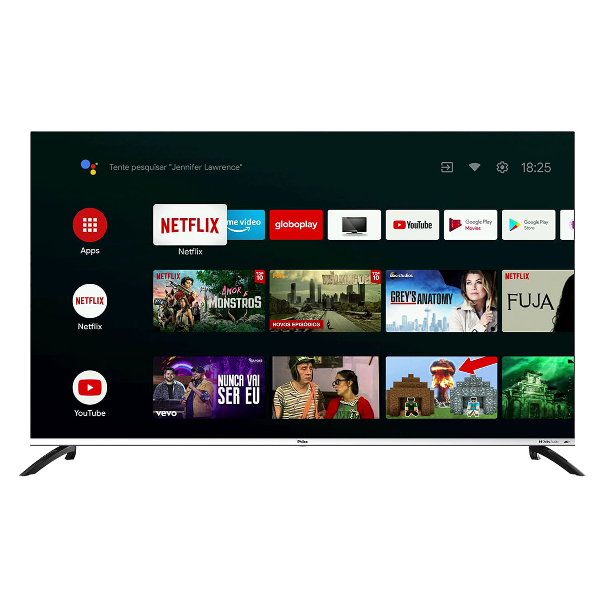 Smart TV 55” Philco PTV55M8GAGCMBL Android TV 4K QLED - Outlet