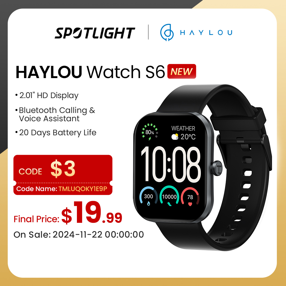 [R$132,20 MOEDAS] Smartwatch HAYLOU Watch S6