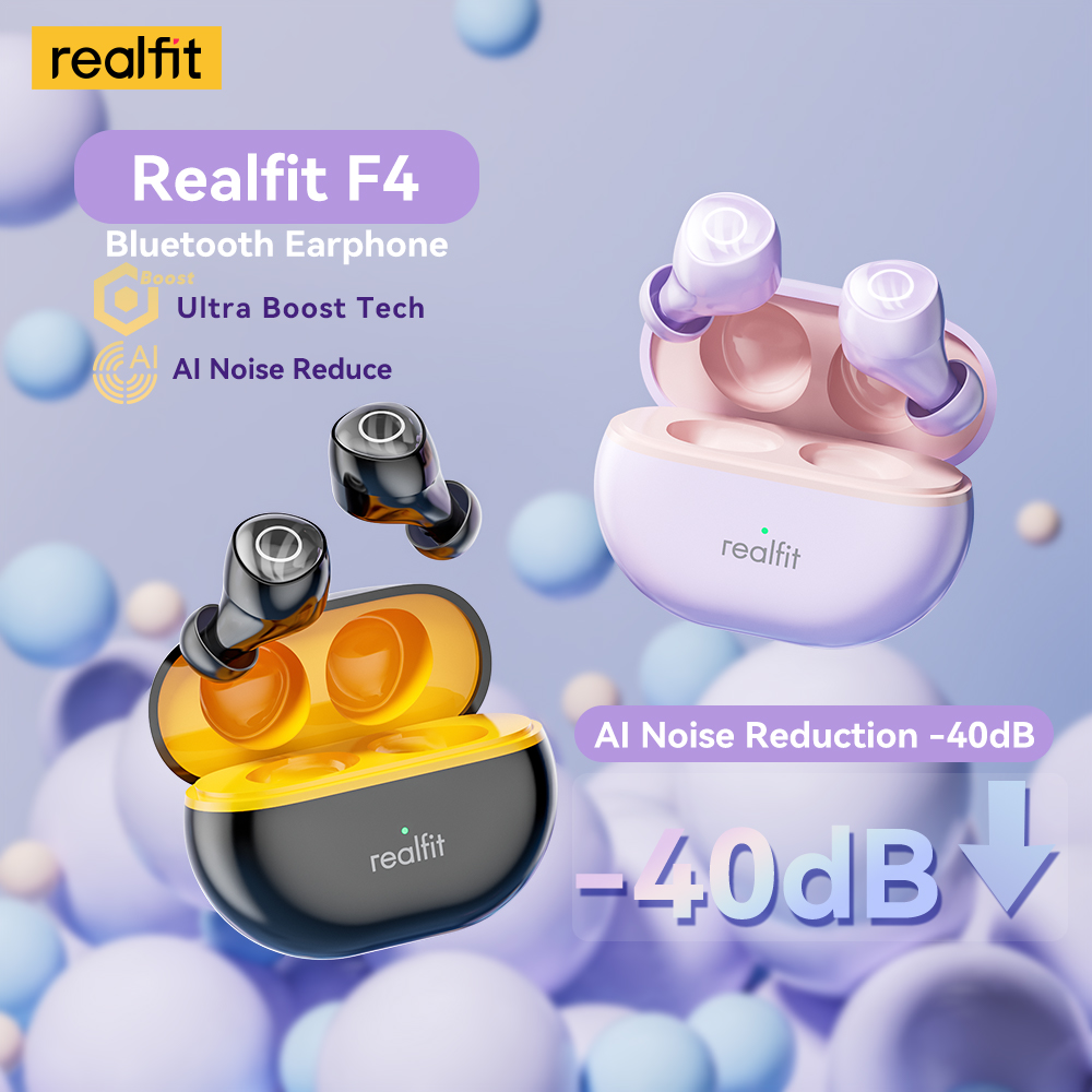 [R$ 62 COM MOEDAS/TAXAINCLUSA] 3 UNIDADES Realfit F4 Mini ANC, Fones Bluetooth 5.4, Cancelamento De Ruído Ativo, Áudio Hi-Fi, Modo Game