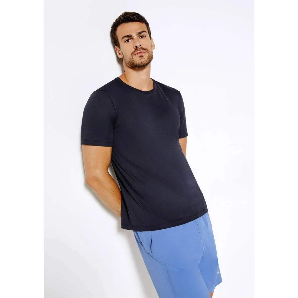 Camiseta Esportiva Hering Sports Manga Curta Com Refletivo Easy Care Masculina - Preto