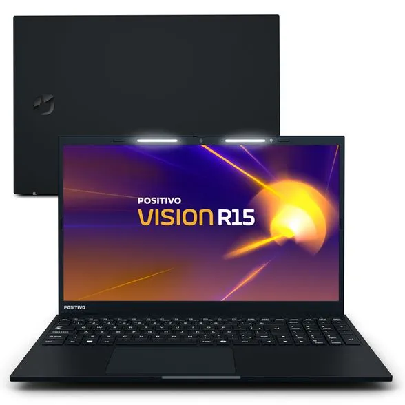 Notebook Positivo Vision R15 AMD® Ryzen 7-5700U Linux 8GB RAM 512GB SSD 15.6” IPS Full HD Lumina Bar - Preto