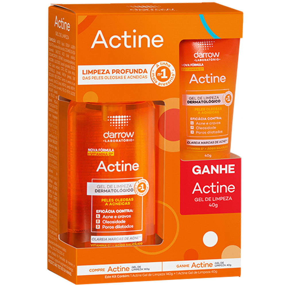 Darrow Actine Kit – Gel de Limpeza Facial Vitamina C 140g + 40g Kit