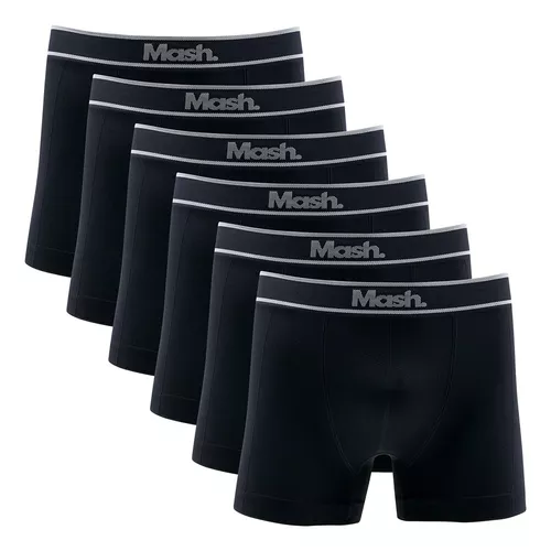 Kit 6 Cueca Boxer S/cost Logo Mash