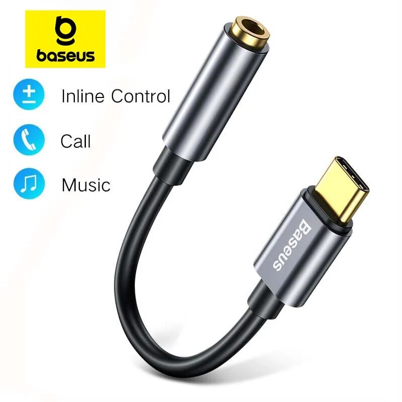 [R$ 16 CADA/TAXA INCLUSA] Baseus Adaptador Tipo-C 3.5MM, Para Fone de Ouvido