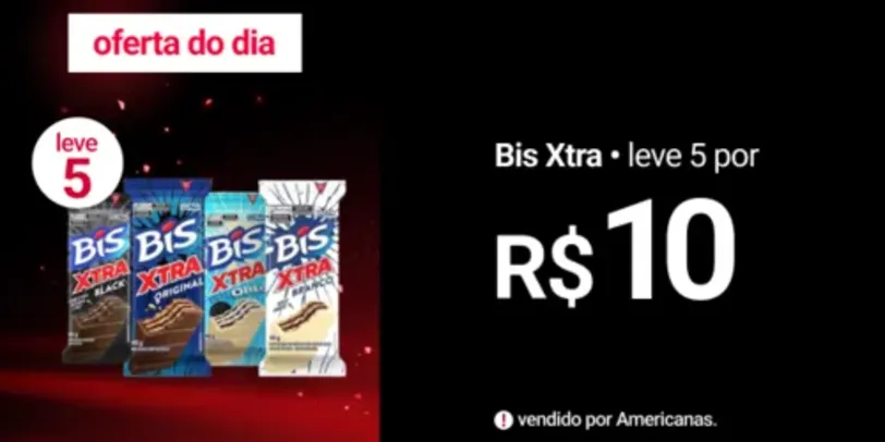 [Leve 5/ Super Cashback R$9.50] Bis Xtra Chocolate ao Leite 45g