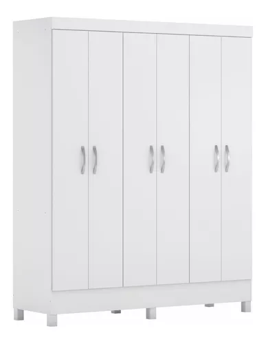 Guarda Roupa Casal 6 Portas Falco Yescasa Branco Cjwt