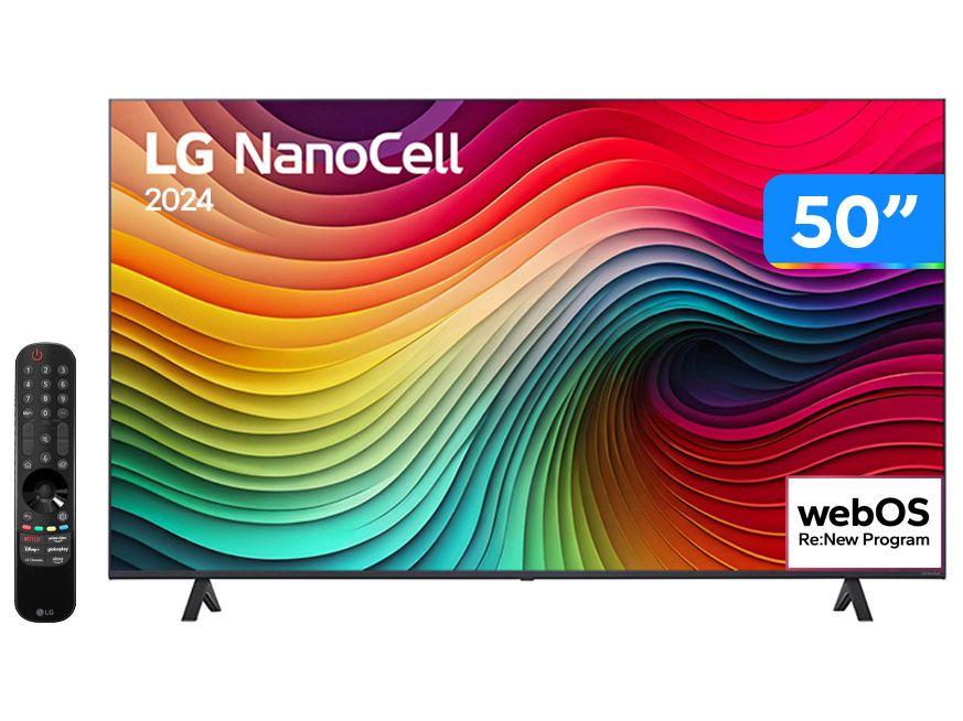 Smart TV 50 4K LCD LED NanoCell LG 50NANO80TSA WebOS 24 Processador α5 Ger7 Wi-Fi e Bluetooth com Alexa 3 HDMI 2 USB