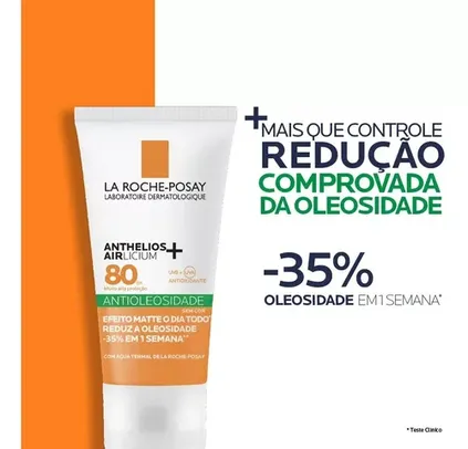 [ PRIME | 2 Unidades R$ 42 CADA ] Protetor Solar Facial Antioleosidade La Roche-Posay Anthelios Airlicium, Controle da Oleosidade FPS80 Toque Seco 40g