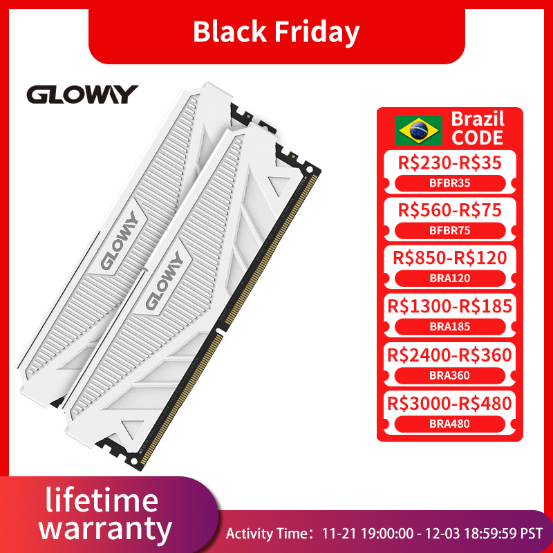 Memoria Ram DDR4 Gloway Branca ‍ 16G 2x8 3600mhz