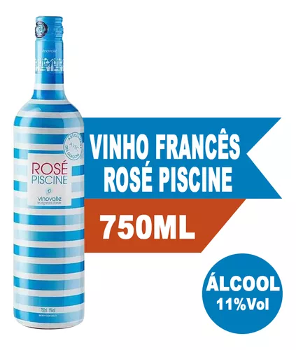 [4 Unid.] Vinho Francês Rosé Piscine Stripes garrafa 750ml | R$37,49/unid.