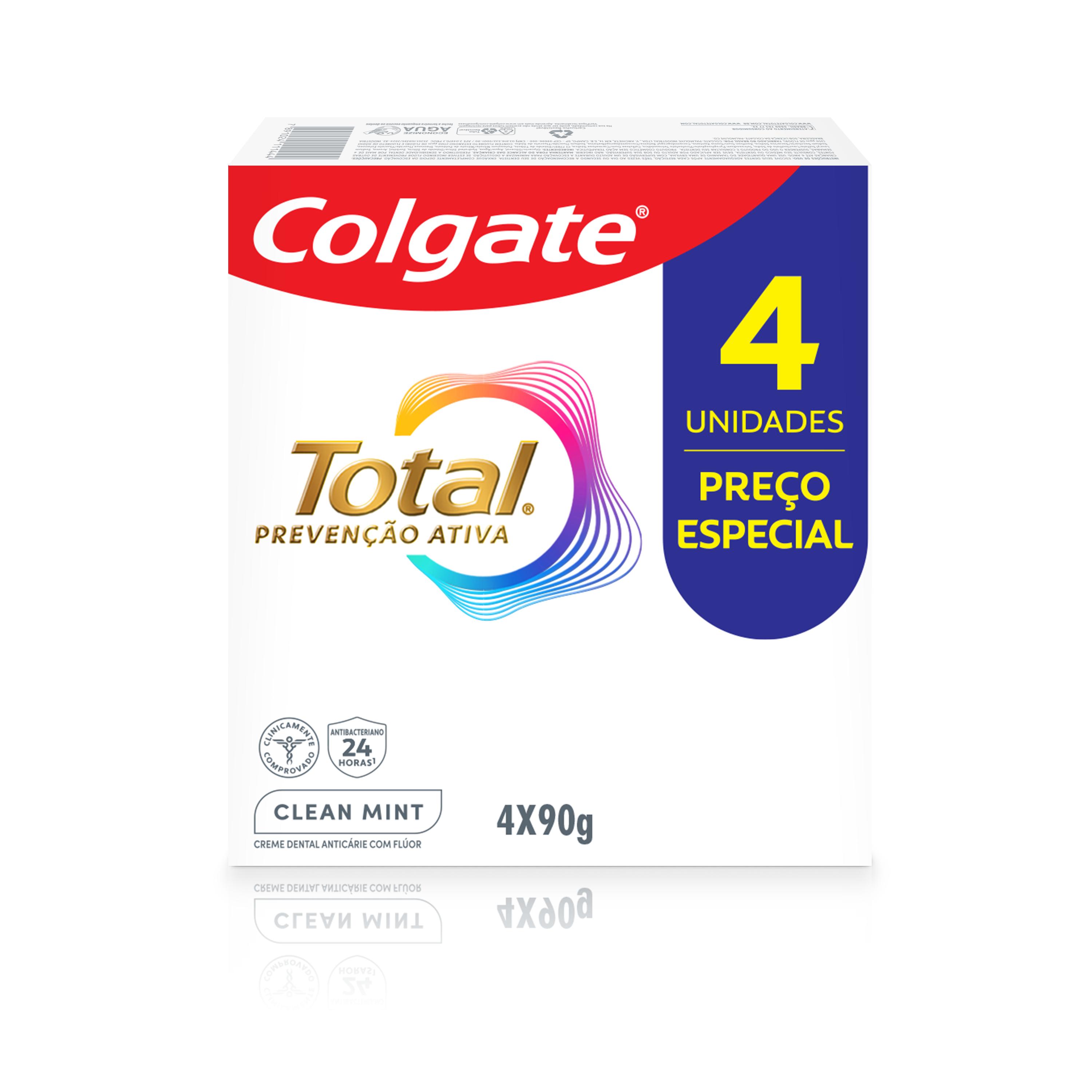 Creme Dental Colgate Total Clean Mint 90g 4 Unidades