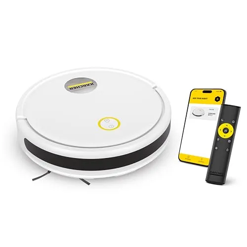 Robô Aspirador de Pó Kärcher RCV 2 com Navegação e Controle Remoto Aspira + Passa Pano